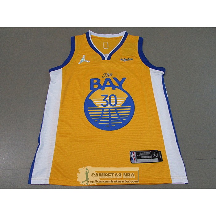 Camiseta Golden State Warriors Stephen Curry NO 30 Statement 2021 Oro